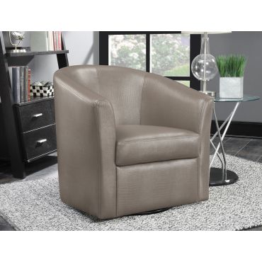 Evalina Champagne Leather Accent Chair