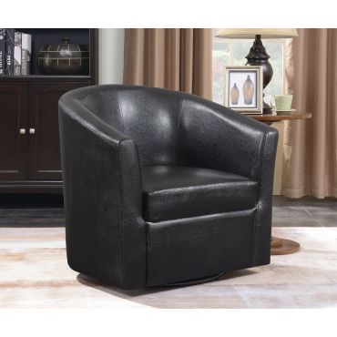 Evalina Dark Brown Swivel Accent Chair