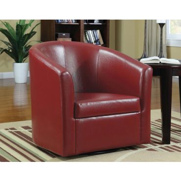 Evalina Red Swivel Accent Chair