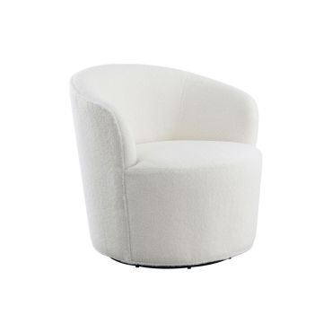 Evangeline Swivel White Accent Chair