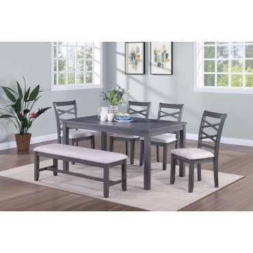 Eviouse Grey 6-Piece Dining Table Set