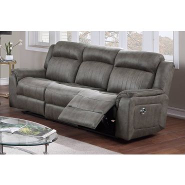 Carey Slate Blue Power Recliner Sofa