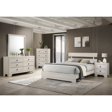 Fairbanks White Wash Finish Bedroom Set