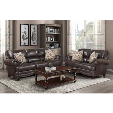 Fenmore Traditional Leather Sofa Set