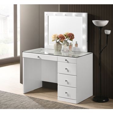 Fergal White Vanity Set With LED Mirror