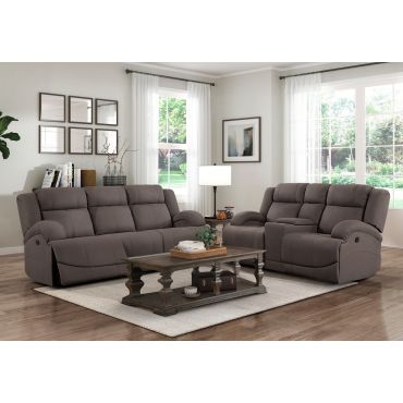 Flatbush Chocolate Microfiber Recliner Sofa Set