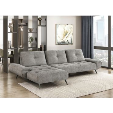 Flint Dove Grey Sectional With Motion Backs