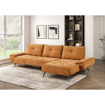 Flint Orange Sectional With Motion Backs