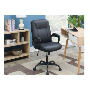 Frances Black Leather Office Chair