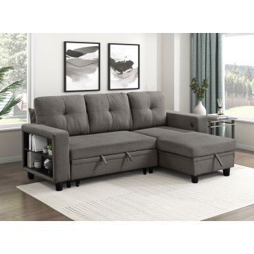 Frisco Brown Sectional Sleeper With Storage