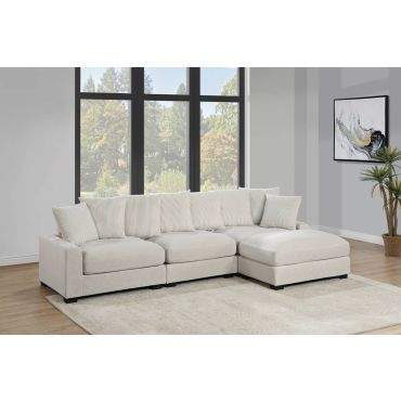 Giza Beige Corduroy 4-Piece Sectional