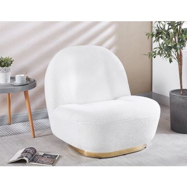 Golati White Swivel Accent Chair