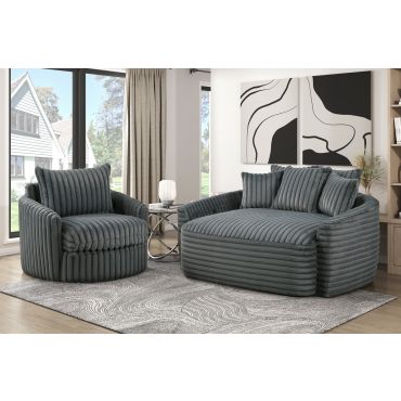 Graham Grey Chaise Cuddler Set