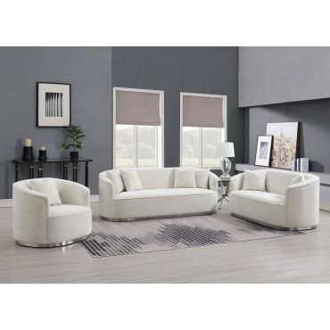 Hallie Beige Chenille Living Room Set