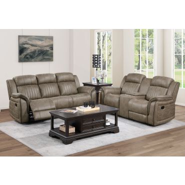 Halmin Sand Microfiber Recliner Sofa Set