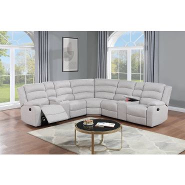 Hankins Recliner Sectional Bone Burlap