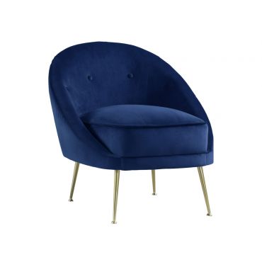 Harlow Navy Blue Velvet Accent Chair