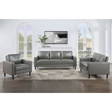 Hartford Grey Leather Sofa Set