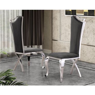 Hobson Grey Velvet Dining Chairs