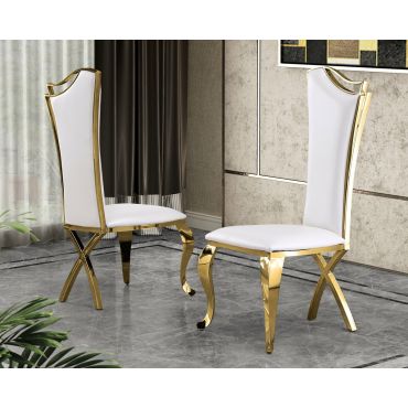 Eddie Black Marble Dining Table With Gold Accents