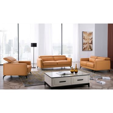 Arianna Yellow Italian Leather Living Room