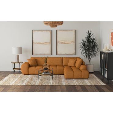 Huckaby Orange Modern Sectional Sofa