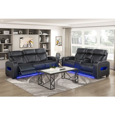 Imogen Black Power Recliner Sofa Set