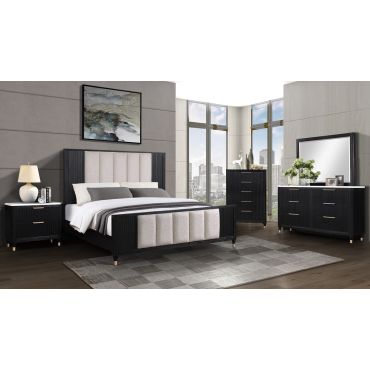 Iness Black Finish Bedroom Set