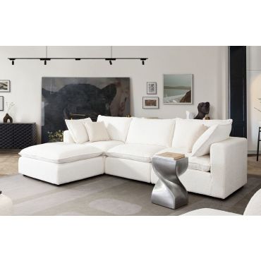 Joice Modular Sectional White Shearling