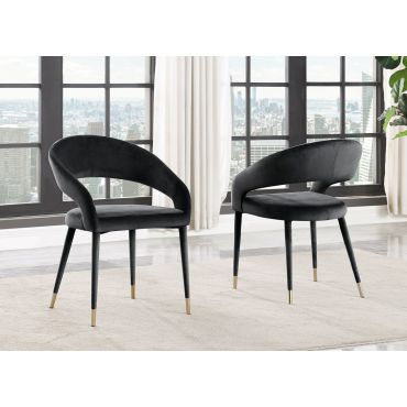 Jaguar Black Velvet Dining Chairs