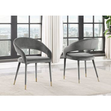 Jaguar Grey Velvet Dining Chairs