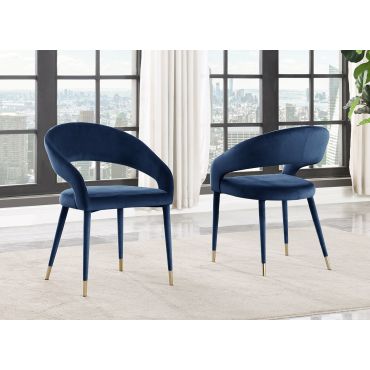 Jaguar Navy Velvet Dining Chairs