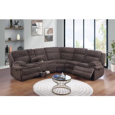 Jimenes Chocolate Power Recliner Sectional