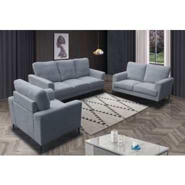 Kaiden Light Grey Chenille Sofa Set