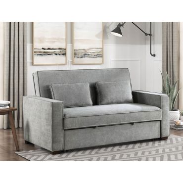 grey fabric loveseat with queen size sleeper