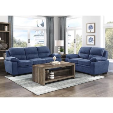 Katie Blue Fabric Casual Sofa Set