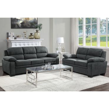 Katie Charcoal Fabric Casual Sofa Set