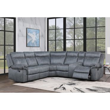 Keamey Grey Recliner Sectional With Console