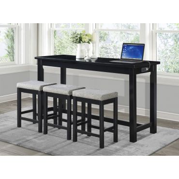 Kentwood Black Finish 4-Piece Pub Table Set