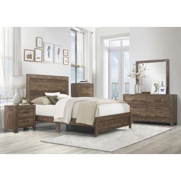 Kloten Rustic Brown Finish Bedroom Set