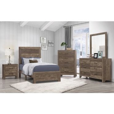 Kloten Youth Bedroom Set Rustic Brown Finish