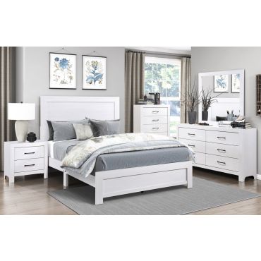 Kloten Rustic White Finish Bedroom Set