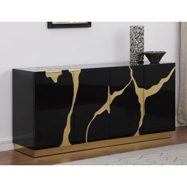 Lava Black And Gold Sideboard