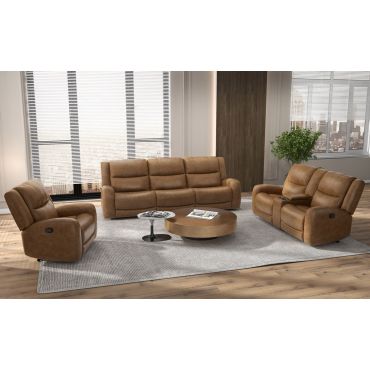 Lexie Brown Leather Recliner Sofa Set