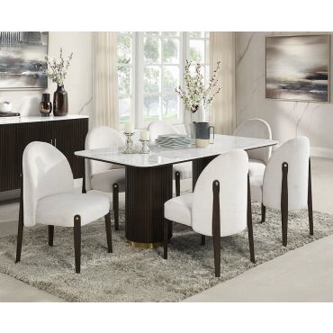 Liguria Marble Top Formal Dining Table Set