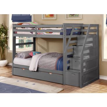 Lila Grey Bunkbed With Storage Staircase