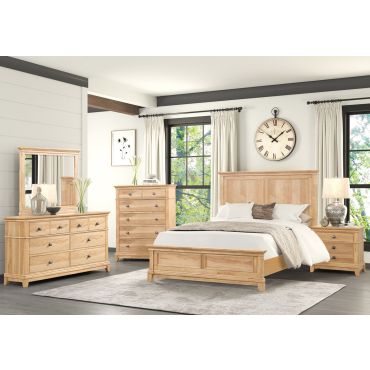 Lonan Light Oak Finish Bedroom Set