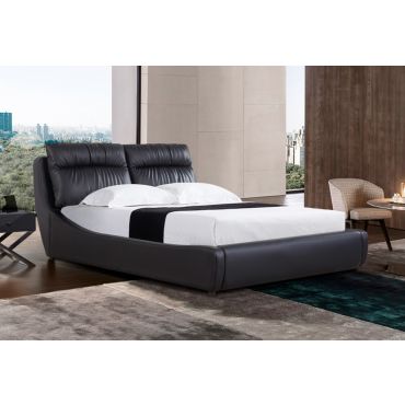 Lorraine Black Leather Storage Bed