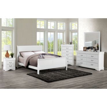 LP White Finish Sleigh Bed