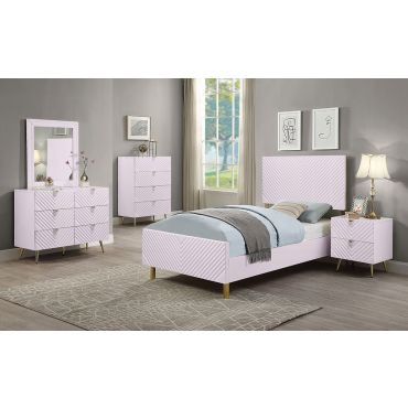 Luxor Pink Finish Bedroom Set